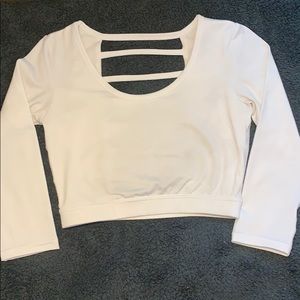 Workout cropped top with open back